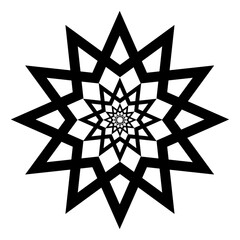 Black star silhouette on a white background