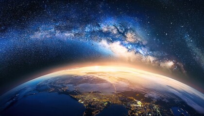Panoramic Full View of Earth from Space: Stunning Global Perspective