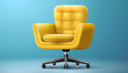 Yellow Armchair Perfect for a Comfortable Indoor Office Space