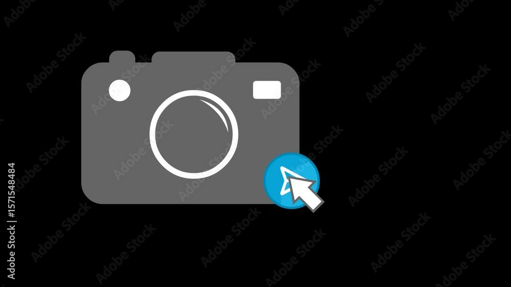 Poster video animation concept icon send photo button system, on a transparent background with alpha channe