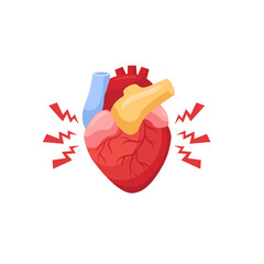 Heart depicts anatomical detail with dynamic energy, showcasing marks expressing lively vibration.