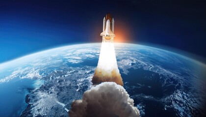 Space Rocket Leaving Earth's Atmosphere, Capturing the Journey Beyond