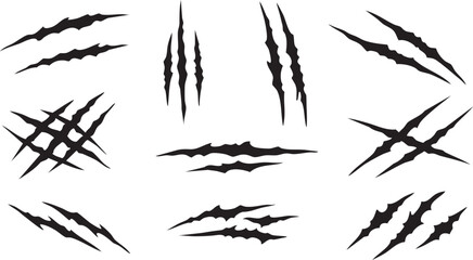 Dynamic Claw Marks and Scratches Vector Set for Aggressive Design Elements