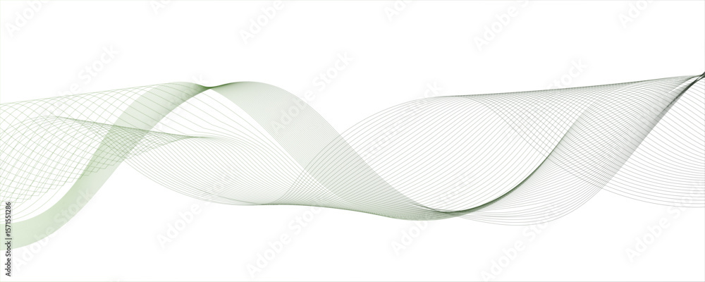 Poster abstract digital wave pattern consisting of smooth, flowing lines in a teal olive gradient. curving 