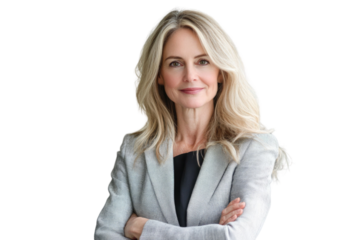 Confident smiling middle aged business woman attorney, 45 years old lady entrepreneur, mature female professional executive manager leader standing arms crossed in office looking at camera. Portrait.