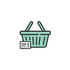Fototapeta premium A Shopping Basket with Receipt. 