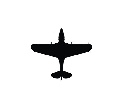 P-40 Warhawk fighter jet icon. us army symbol. isolated vector image for military concepts, infographics and web design, Heritage of U.S. Air Force Fighters