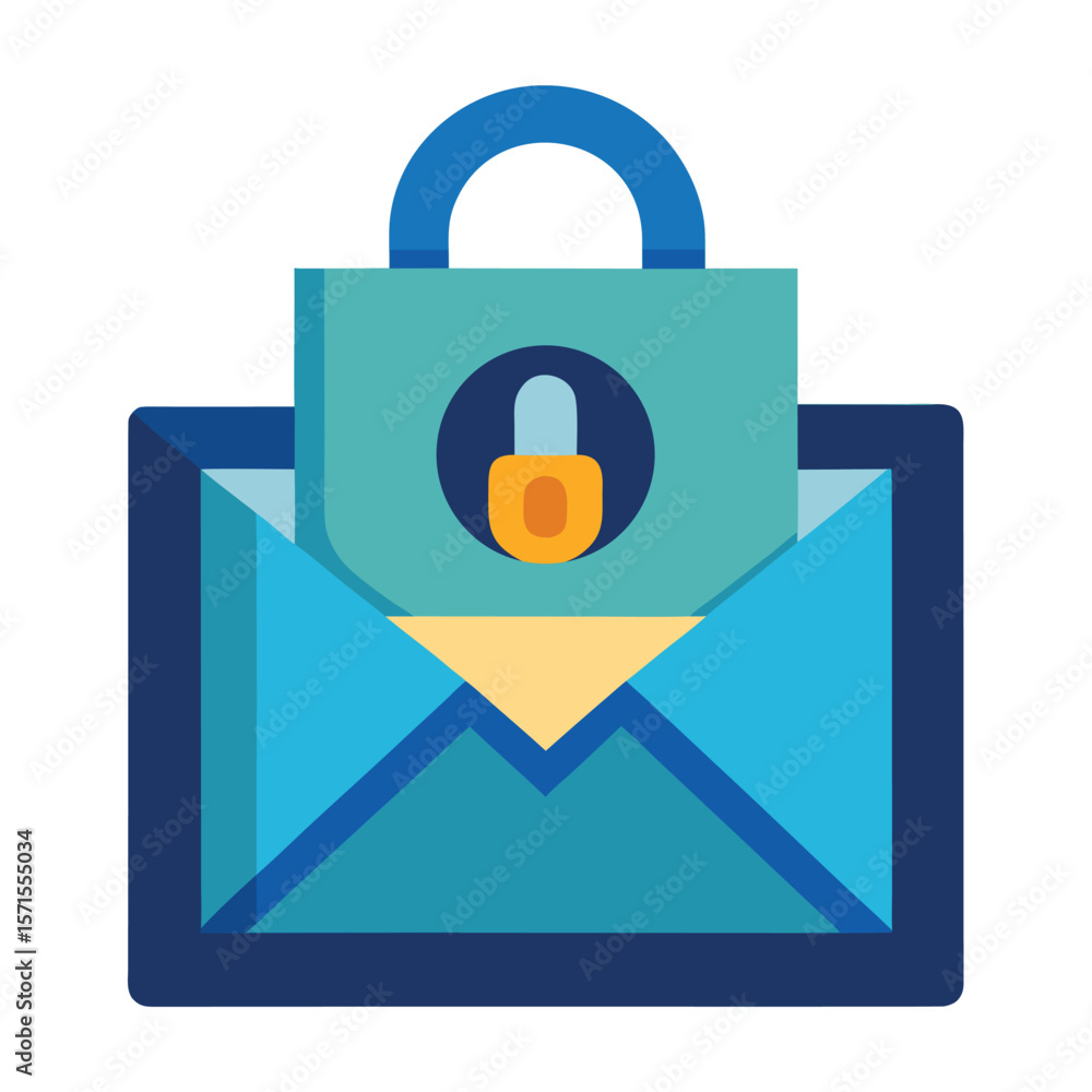 Poster secure email communication concept depicting message privacy and data protection