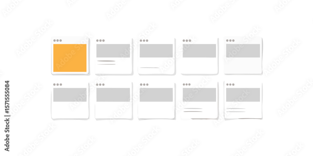 Poster extensive icon collection designed for instagram feed mockups featuring a diverse range of symbols a