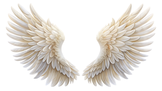 realistic angel wings isolated on white background,png,ai generated. - Powered by Adobe