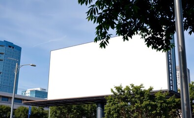 A vibrant eye-catching Billboard frame mock-up showcasing a striking advertisement design ready to capture attention in the urban landscape  professional presentation blank empty  creative composition