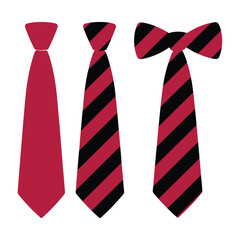 Red and Black Striped Neckties Illustration