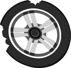 Obraz premium Punctured and torn tire