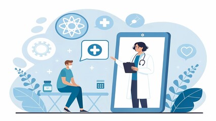 Fototapeta premium Telemedicine doctor consultation online medical advice health care virtual appointment telehealth technology