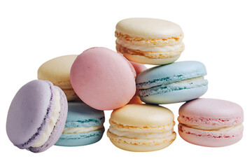 Obraz premium A delicious pile of pastel colored macarons.