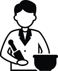 Apothecary Herbalist Grinding Herbs in Mortar and Pestle