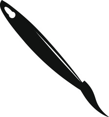 Artistic Paintbrush A Simple Black and White Illustration of a Painting Tool
