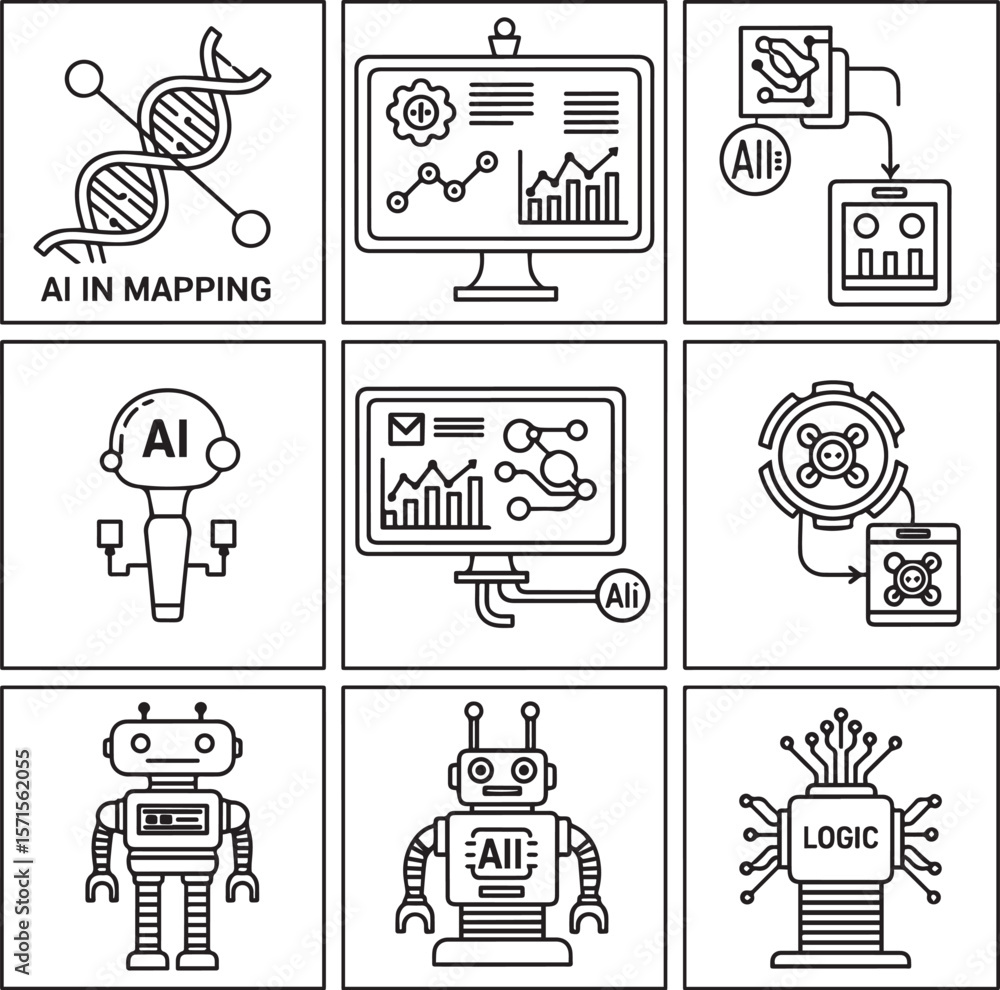 Poster artificial intelligence concepts technology science vector