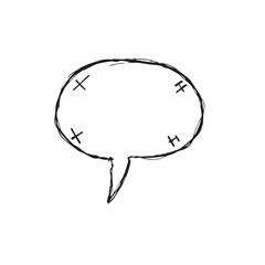 Fototapeta premium Hand drawn speech bubble with crosses talk communication