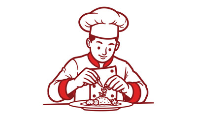  Chef Adding Final Touches to Plate