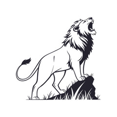 lion silhouette vector art design