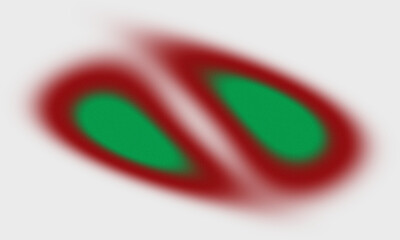 Abstract colourful red and green background with a smiling alien face icon, a vector illustration of a cartoon symbol with heart-shaped eyes