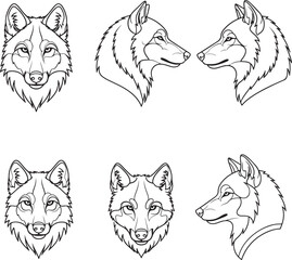 Outline Wolf Vector Artwork