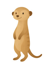 watercolor meerkat isolated on transparent background, extracted, png file