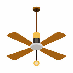 new style electric celling, hanging colorful fan vector icon on white background
