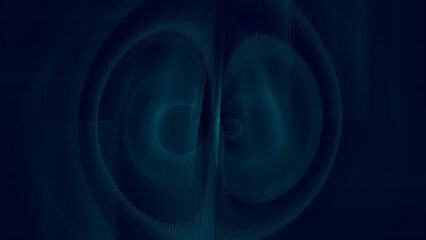 Dark blue abstract background with subtle circular light patterns and digital noise, ideal for technology or mysterious themes