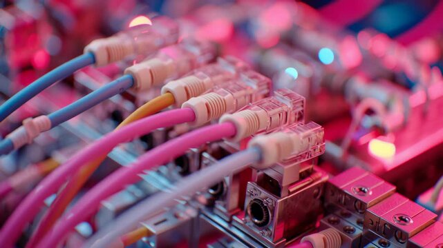 Network cable connection technology and manufacturing equipment wire port setup enabling fast data transfer and efficient communication modern systems