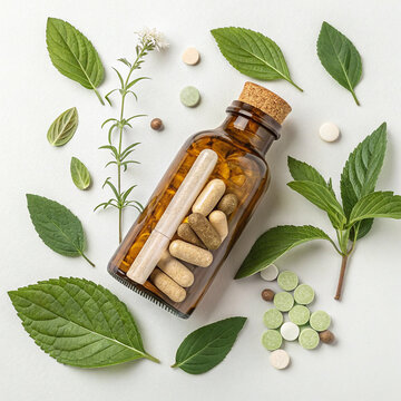 herbal medicine with green leaves