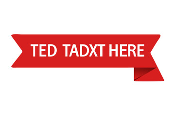 Red Vector Banner Ribbon on white background, left bookmark, free
