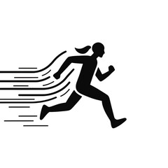 Running man and runner silhouette vector showing sports fitness and exercise motion