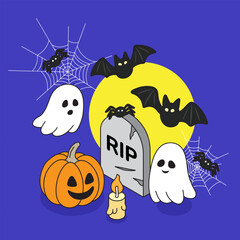 Happy Halloween Banner Vector Design