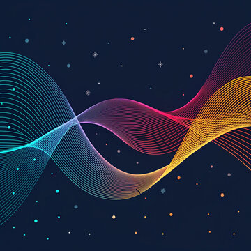 Abstract Waving Line Particle Technology Background