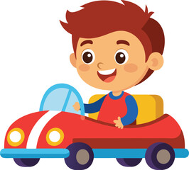 Fototapeta premium Boy with car, A boy playing with a car