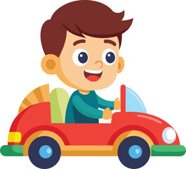 Boy with car, A boy playing with a car, little boy playing with toy car