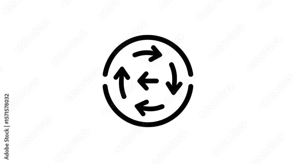 Poster circular arrows icon representing movement and direction
