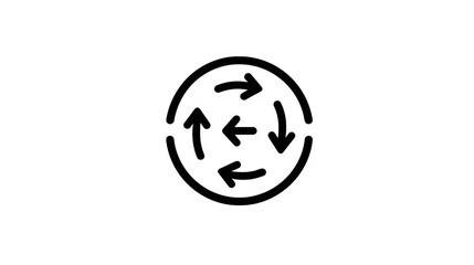 Fototapeta premium Circular arrows icon representing movement and direction 