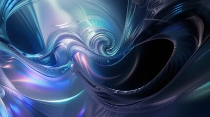  Fractal glass gradient texture with vertical line patterns on transparent blue-black background stylish overlay