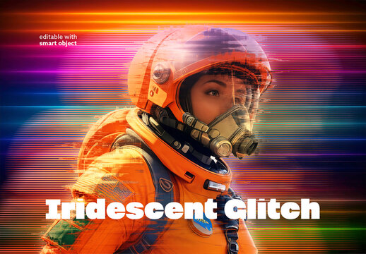 Iridescent Glitch Photo Effect