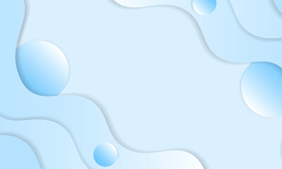 Abstract 3D Liquid Layer Background with Soft Blue Gradient and Bubbles