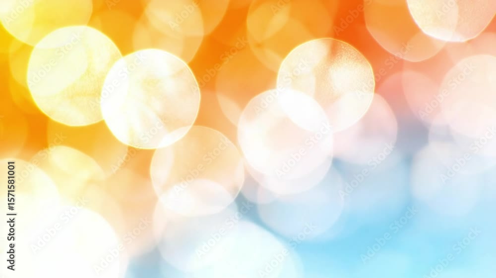 Poster abstract bokeh of lights: an exquisite bokeh effect with vibrant orange and light blue hues, perfect