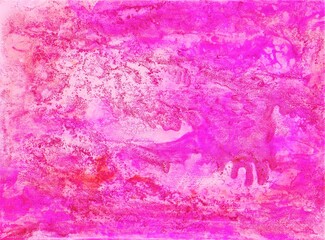 abstract pink watercolor background with grunge brush strokes and stains