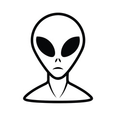Alien Head Outline Icon Vector Illustration