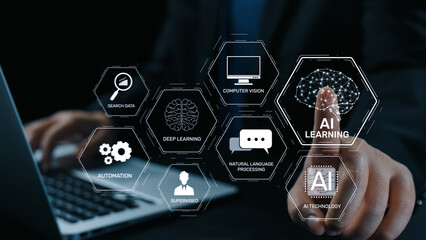 AI learning system involves deep learning, supervised machine learning, and natural language...