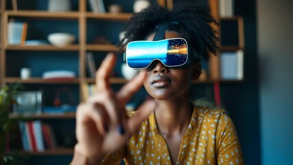 Immersive Virtual Reality Experience with Sleek VR Goggles and Fluid Hand Motions