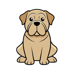 mastiff sitting with fireworks illustration vector art