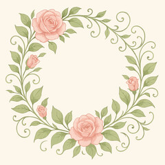 Elegant Pink Floral Wreath A Delicate Rose Design